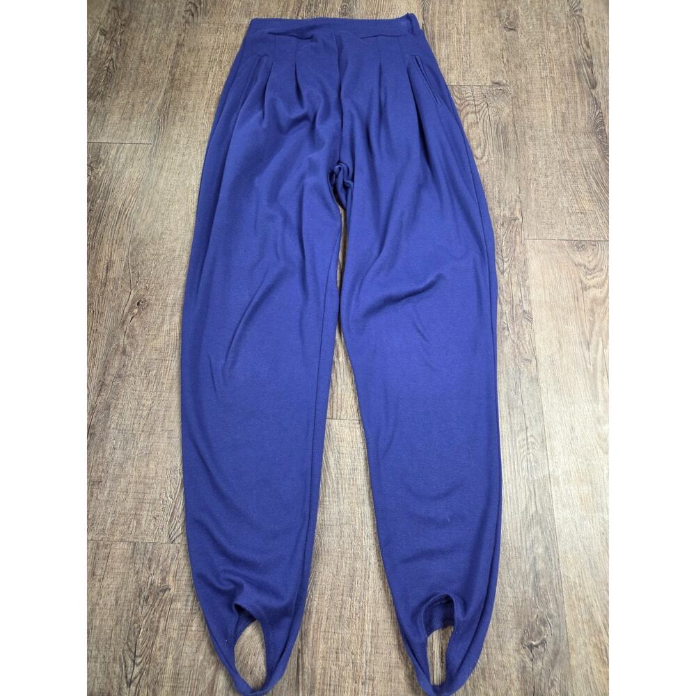 Trend Basic 1980s Blue/Purple Stretchy Stirrup Pants Vintage Women's Medium
